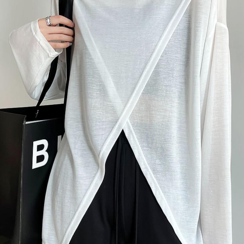 Ice Silk Sun Protection Clothing for Women In Summer Youthful Thin and Breathable Design Niche Thin Long Sleeved Top