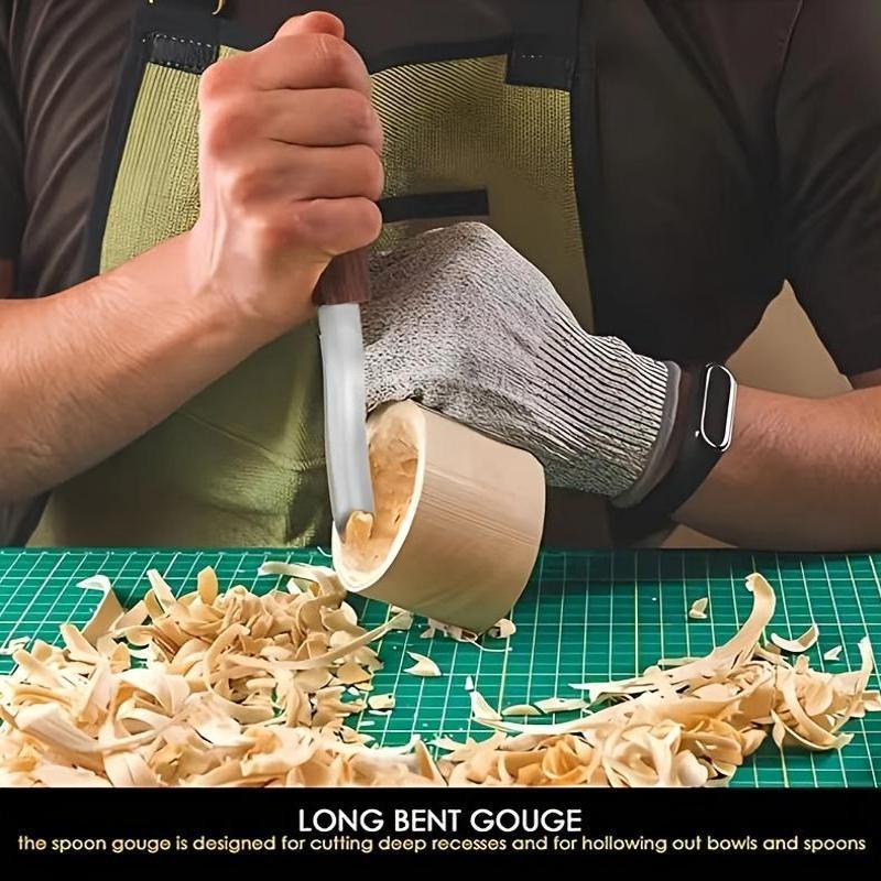 Precyzyjne narzędzia do rzeźbienia w drewnie z wygodnym uchwytem - Wykonane ze stali CR-V, odpowiednie do różnych skomplikowanych wzorów rzeźbiarskich.