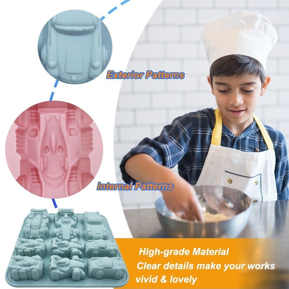 Non-Stick Racing Car Shape Cake Pan Silicone Racing Car Shape Baking Molds  for Gummy Making