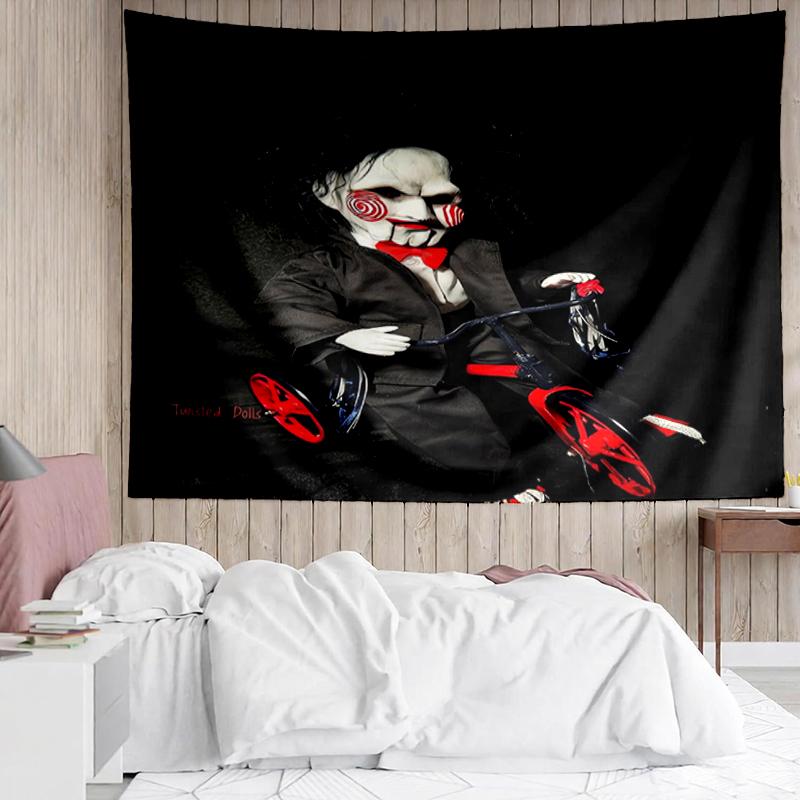 Halloween-horror Print Tapestry, Backdrop, Easy Setup, Ideal for Bedroom, Office & Living Room, with Aesthetic Wall Hanging Decor.