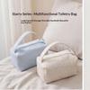 Cute Star Print Nylon Cosmetic Bag Large Capacity Portable Handle Toiletry Pouch for Women Travel Daily Use