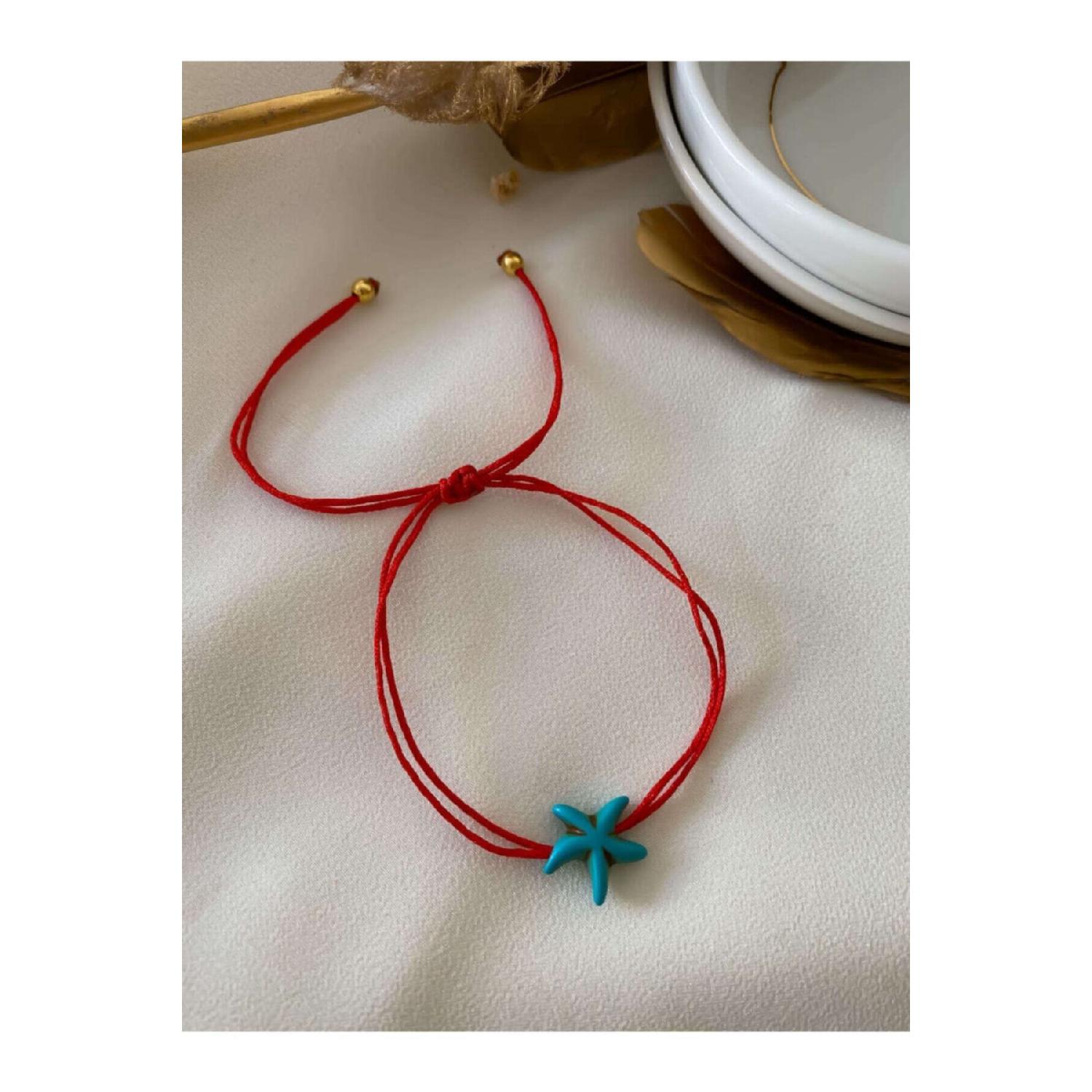 

Женщина Красная Бирюзовая Морская Звезда Веревка Ножной Браслет