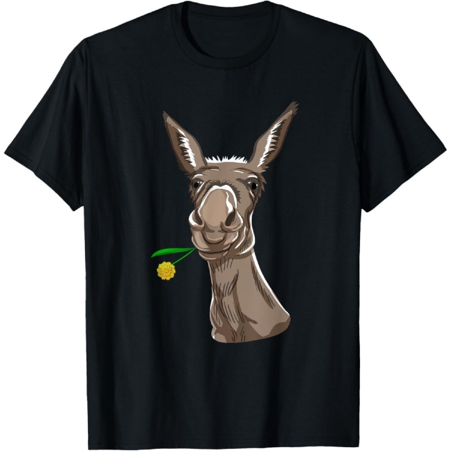 Экспортный Осел с Цветком во Рту Милый Мул Джек Бурро Лошадь Подарок Футболка XXXXXL разноцветный