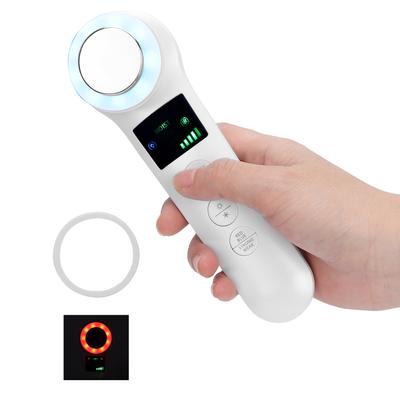 Hot Cold Face Massager Handheld Facial Vibration Massager Red Blue Light Therapy Beauty Machine
