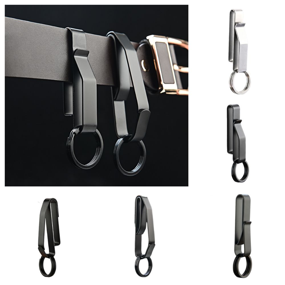Anti-Lost Key Clip Stainless Steel Belt Buckle Waist Hanging Keychain Belt Hanger  Bag Strap