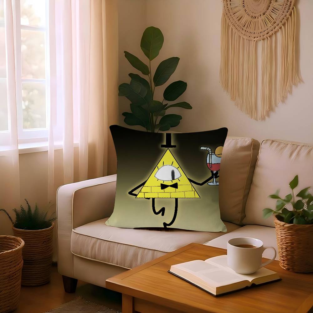 Cartoon B-Bill Cipher Cushion Cover Car Throw Pillow Case For Sofa Car Christmas Gift 40x40cm 45x45cm