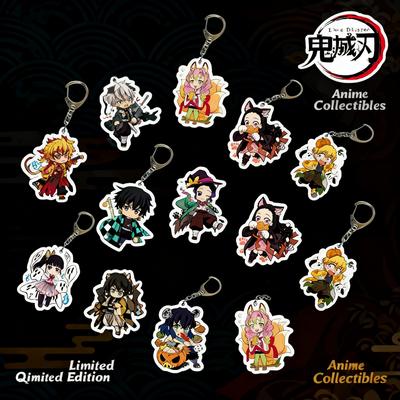 Demon Slayer Anime Acrylic Transparent Keychain Cute Accessories Food Theme Pendant Charm Decor Lovely Gift for Fans Collection