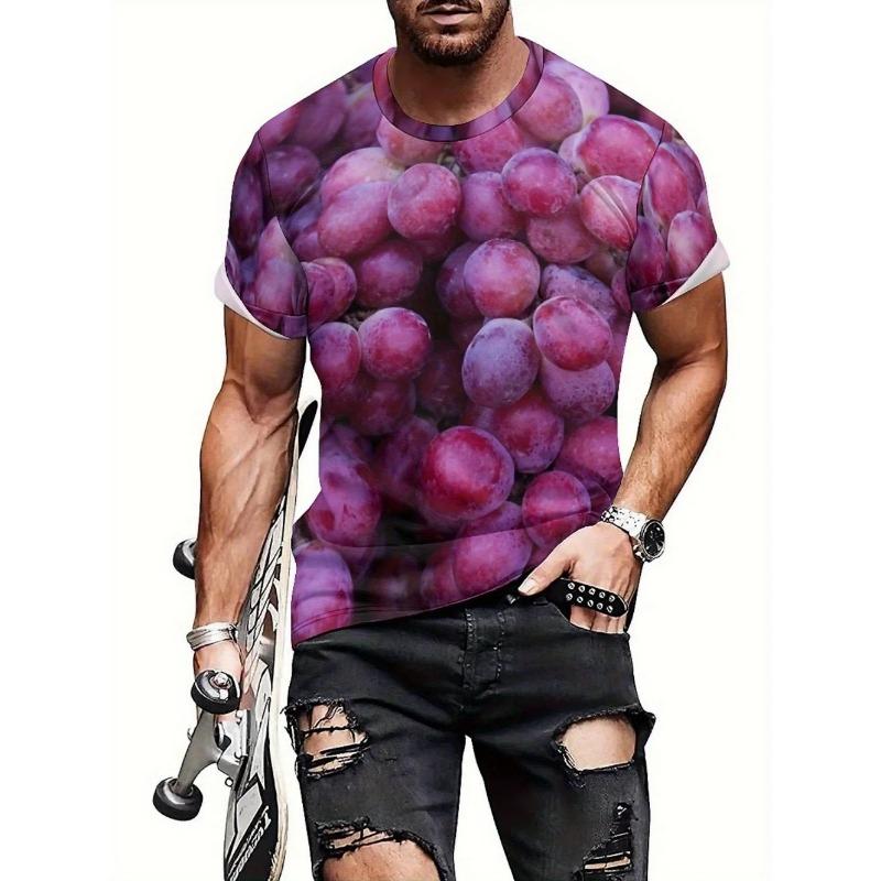 Fun Fruit Watermelon Pattern 3D Print Breatha Quick-Dry Men T-Shirt Outdoor Street Fashion Casual Leisure Parent-child Clothing