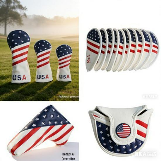 

Вышитые чехлы для головок гольф-айронов из ПУ-кожи - Защитные и плотно прилегающие Straight Putter Cover