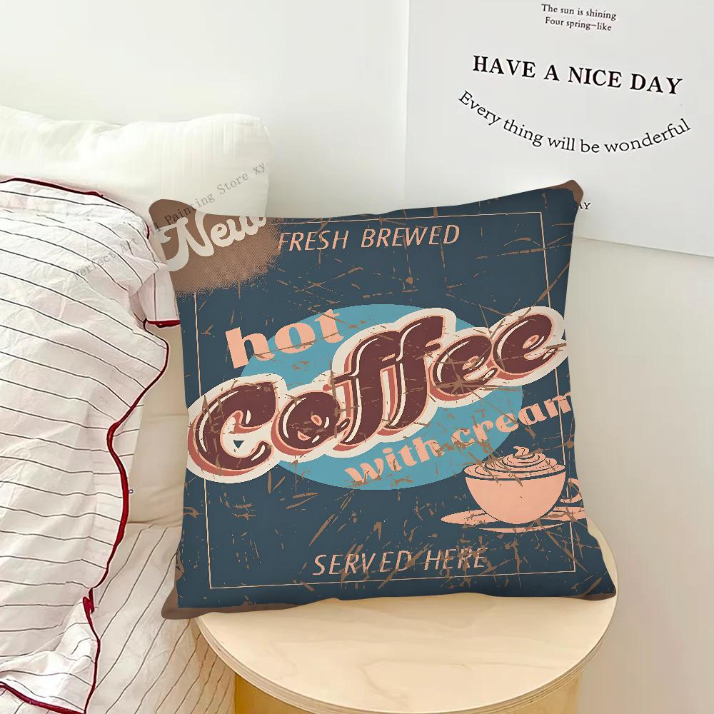 Beer Cigarette Coffee Pillow Case Square Pillow Bedroom Sofa Leisure Comfort Cushion Car Living Room Home Decoration