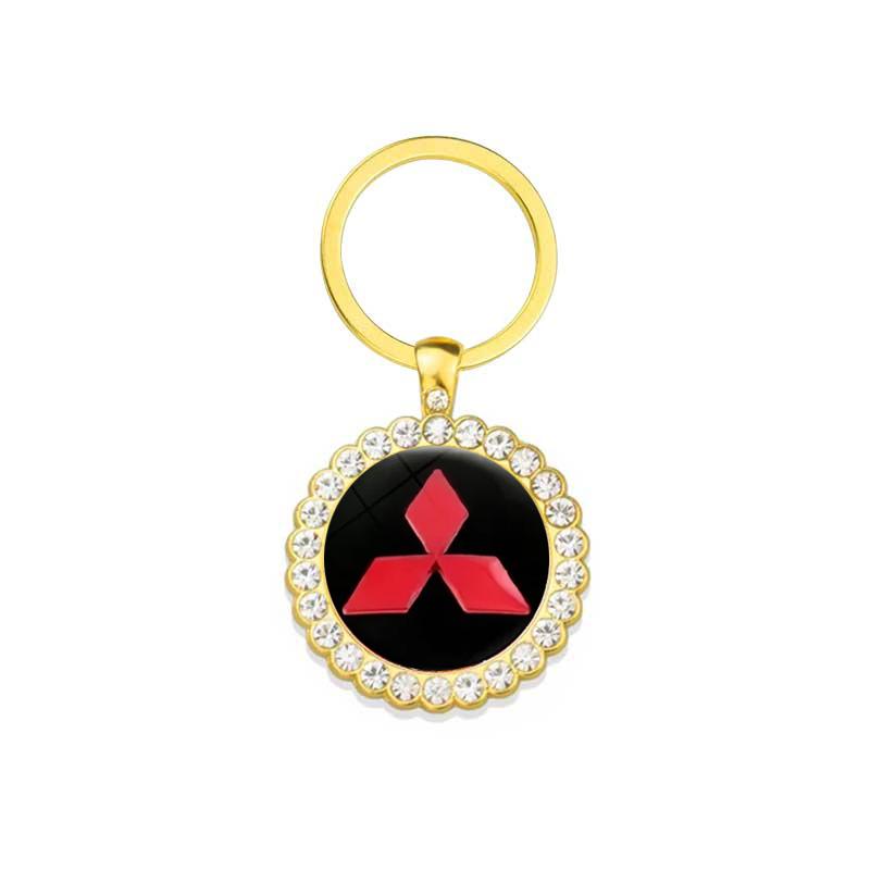 Alloy Car Logo Key Rings Chain Holder Gift for Mitsubishi Ralliart Lancer ASX L200 Colt Pajero Outlander Eclipse Galant Montero