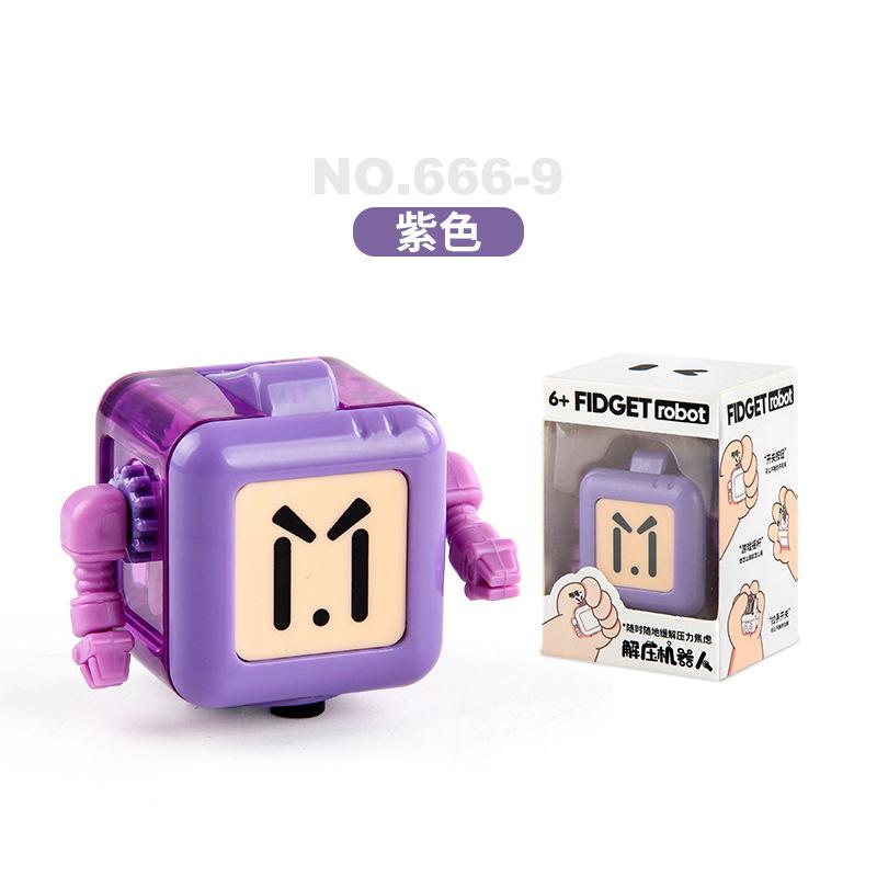 Strange Decompression Dice Fingertip Spinner Cartoon Robot Rubik'S Cube Dice Decompression Toy