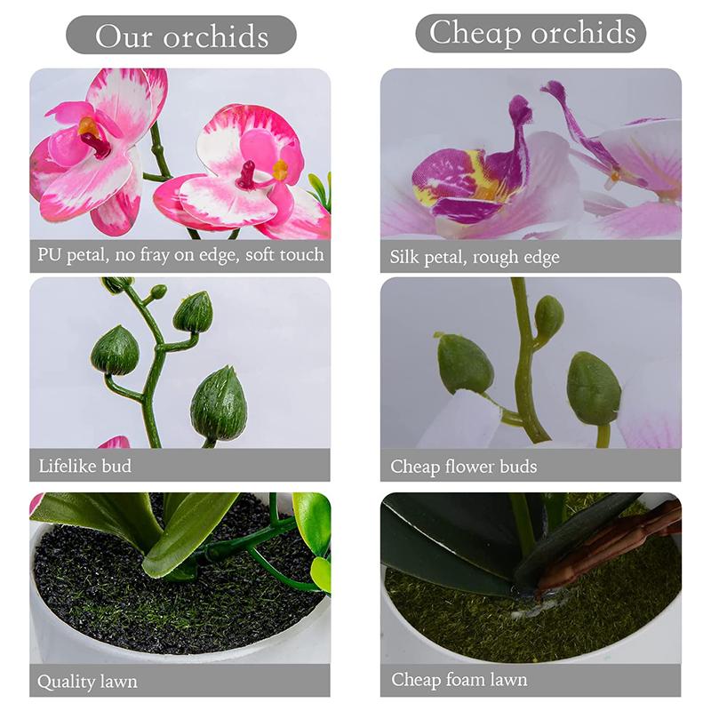 Umělá květina orchidej Umělá orchidej Falešná bonsai Phalaenopsis Venkovní vnitřní květináče do kanceláře Domácí Svatební párty Vnitřní dekorace