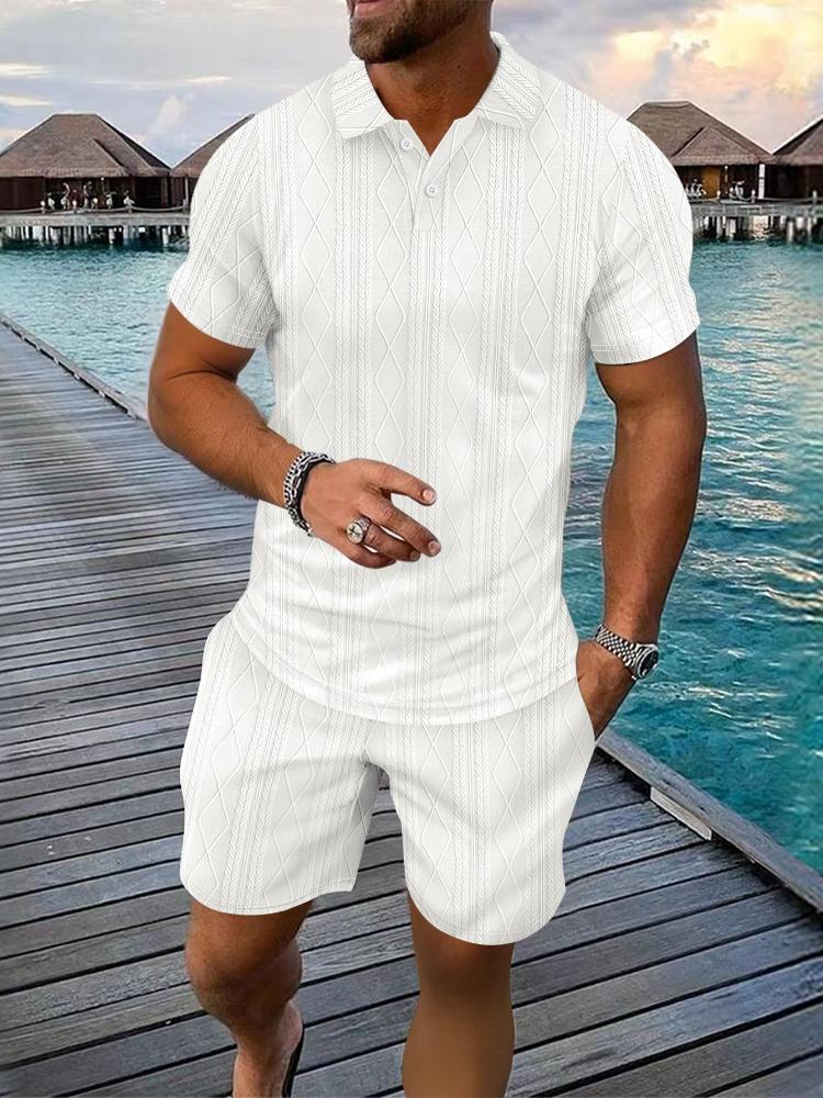 Herren Jacquard Casual Vielseitiges Poloshirt