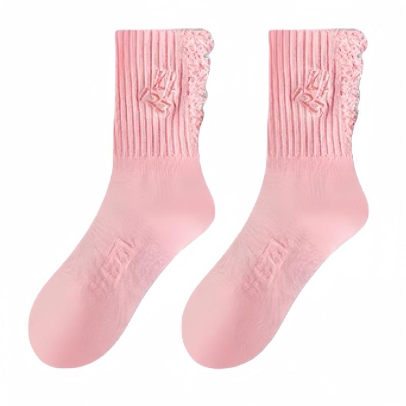 5 Pairs of Women's Spring and Autumn Pure Cotton Deodorant In The Tube Pile Socks