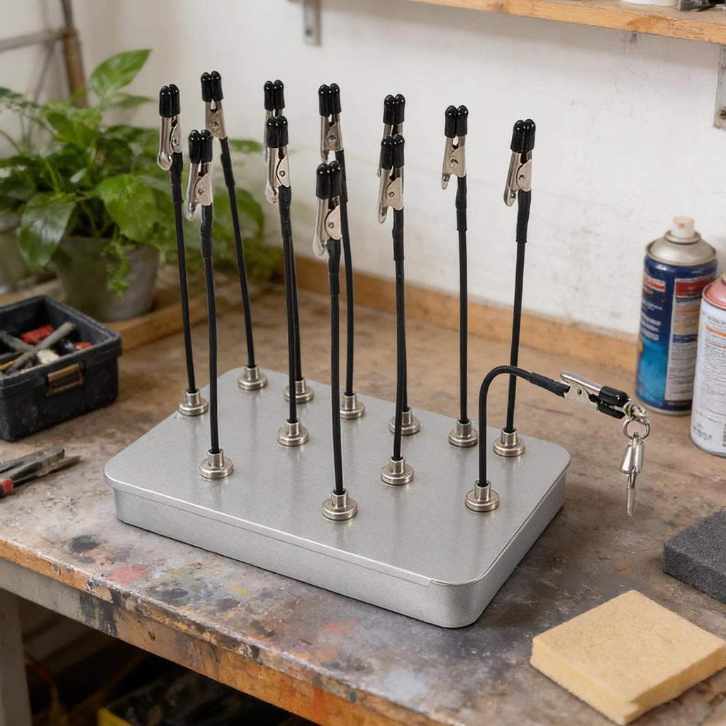 Miniature Painting Holder 12 Pcs Miniature Tools Base Stand Adjustable Magnetic Clip Model Painting Stand For DIY Welding Models