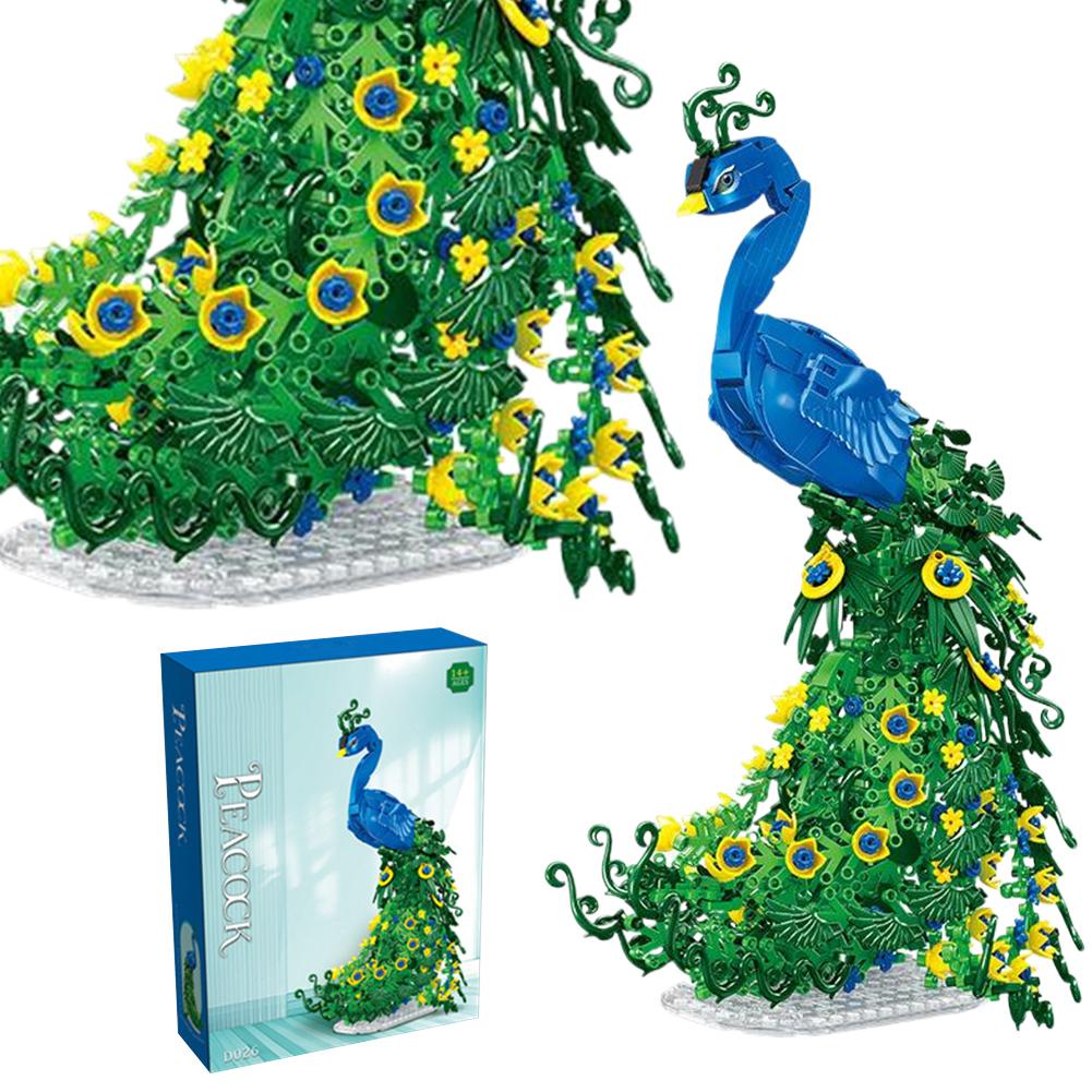 

Peacock Model Building Blocks Sets Resin Craft Sculpture Ornaments Creative Bird Model for Mom Women Girlfriend Adults a