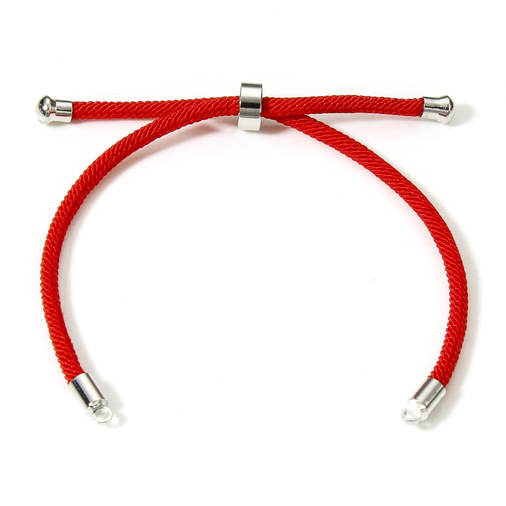 5 Pezzi Braccialetti Semilavorati in Poliammide Regolabili con Chiusura a Coulisse/Scorrevole Per Creazione Gioielli Fatti a Mano Fai da Te Accessori Lunghi 21,5 cm