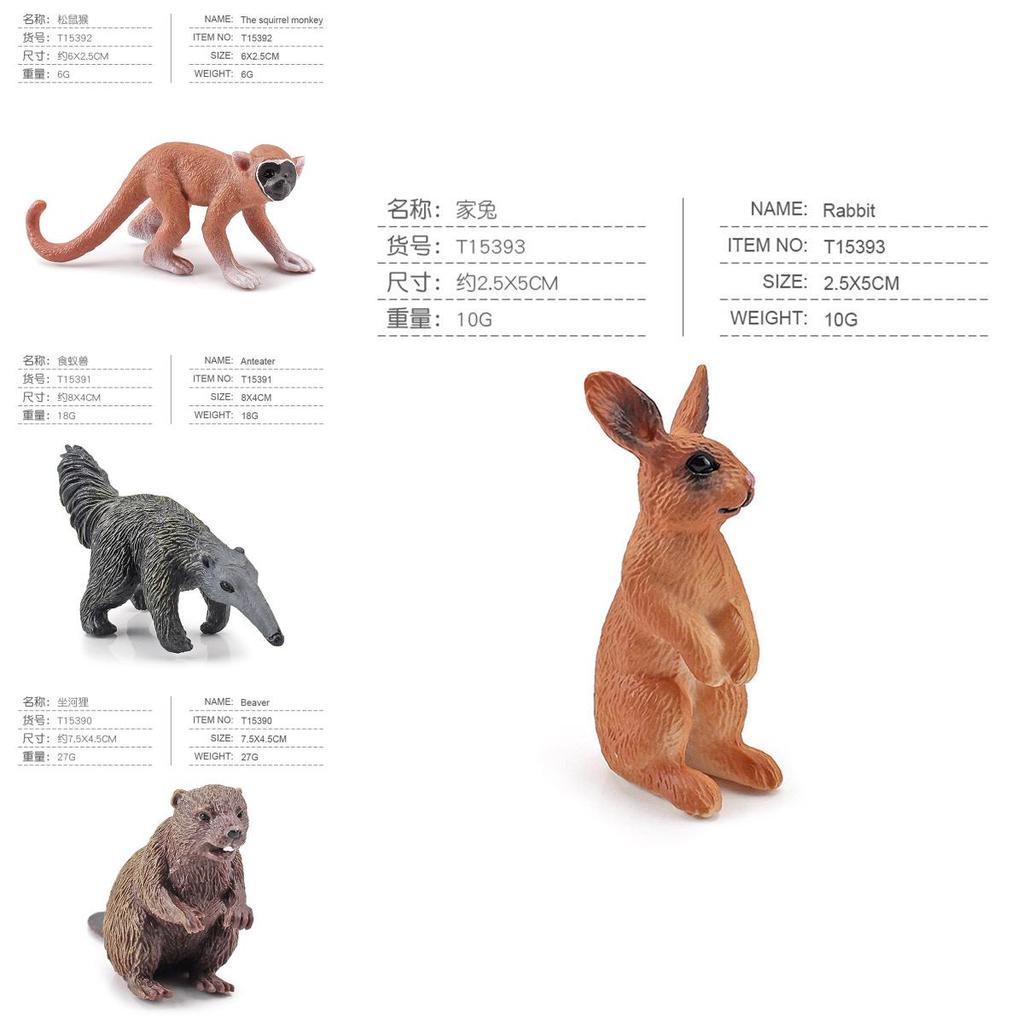 Pvc Forest Monkey Rabbit Fox Deer Figures Collection Realistic Static Models For Classroom And Display