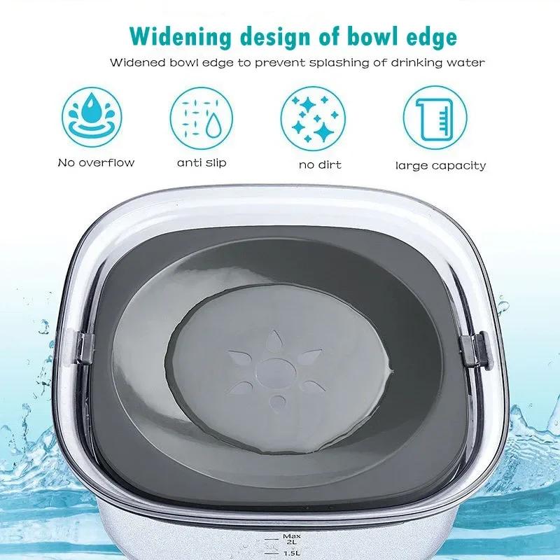 Anti-Überlauf-Trinkwassernapf für Hunde, ohne Verschütten, Trinkwasserspender, schwimmender, nicht benetzender Katzennapf, Hundenapf aus Kunststoff