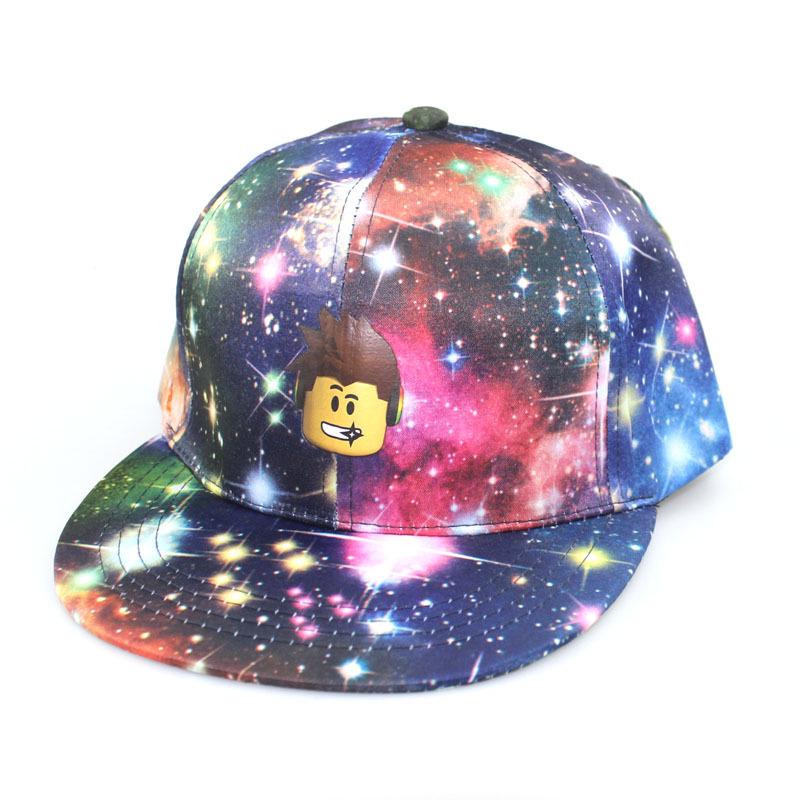 Roblox Starry Sky Street Dance Baseball Cap: Korean Style Flat Brim Unisex Duckbill Hat
