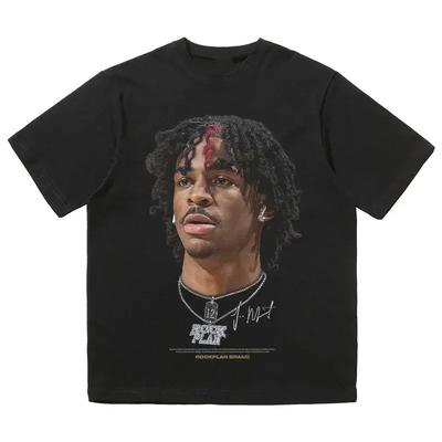 Cotton Fashion Brand Top Summer Men's Casual Trend Youth Street Hip-hop Basketball 100% Face T-shirt for Men