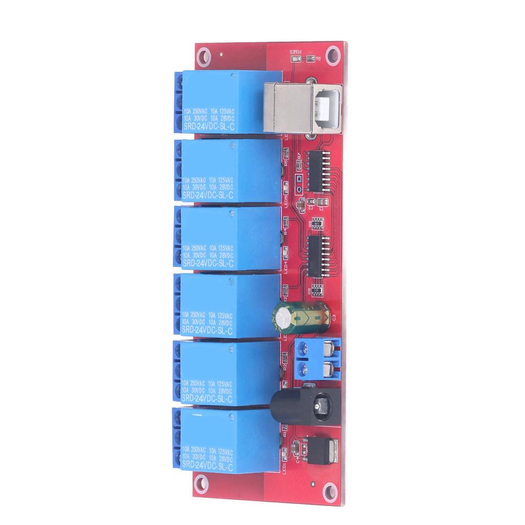 Modul Releu USB cu 6 Canale Moduri Ajustabile HID Fără Driver Placă Releu USB pentru Casă Fermă 24V