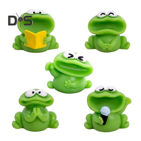 

Мини-фигурки лягушек, мультяшная лягушка с большим ртом, статуэтка для мохового ландшафта, аксессуары для цветочных горшков, миниатюрное настольное украшение из смолы для автомобиля, домашнего декора 1 Set
