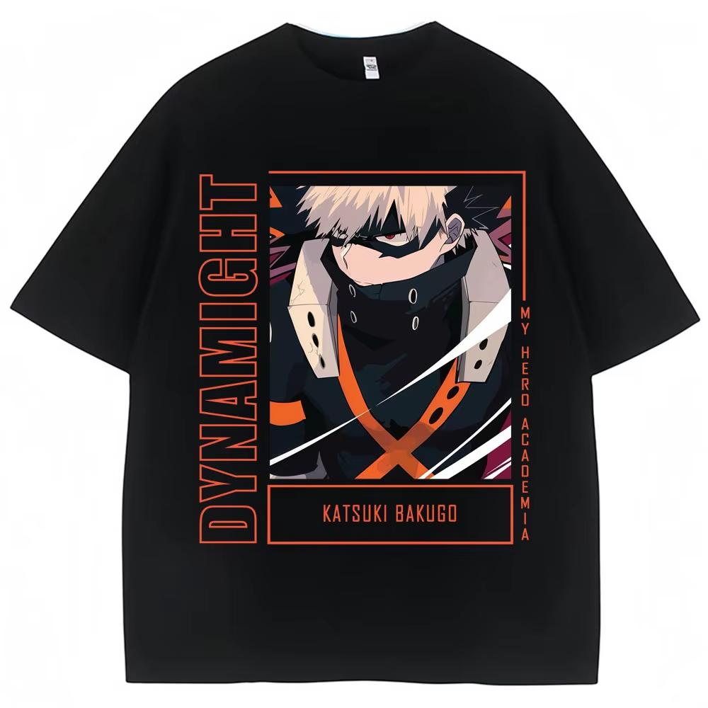 

Anime My Hero Academia Graphic TShirt Vintage Harajuku Fashion Bakugou Katsuki Short Sleeve Unisex Women pure Cotton T Shirt XL
