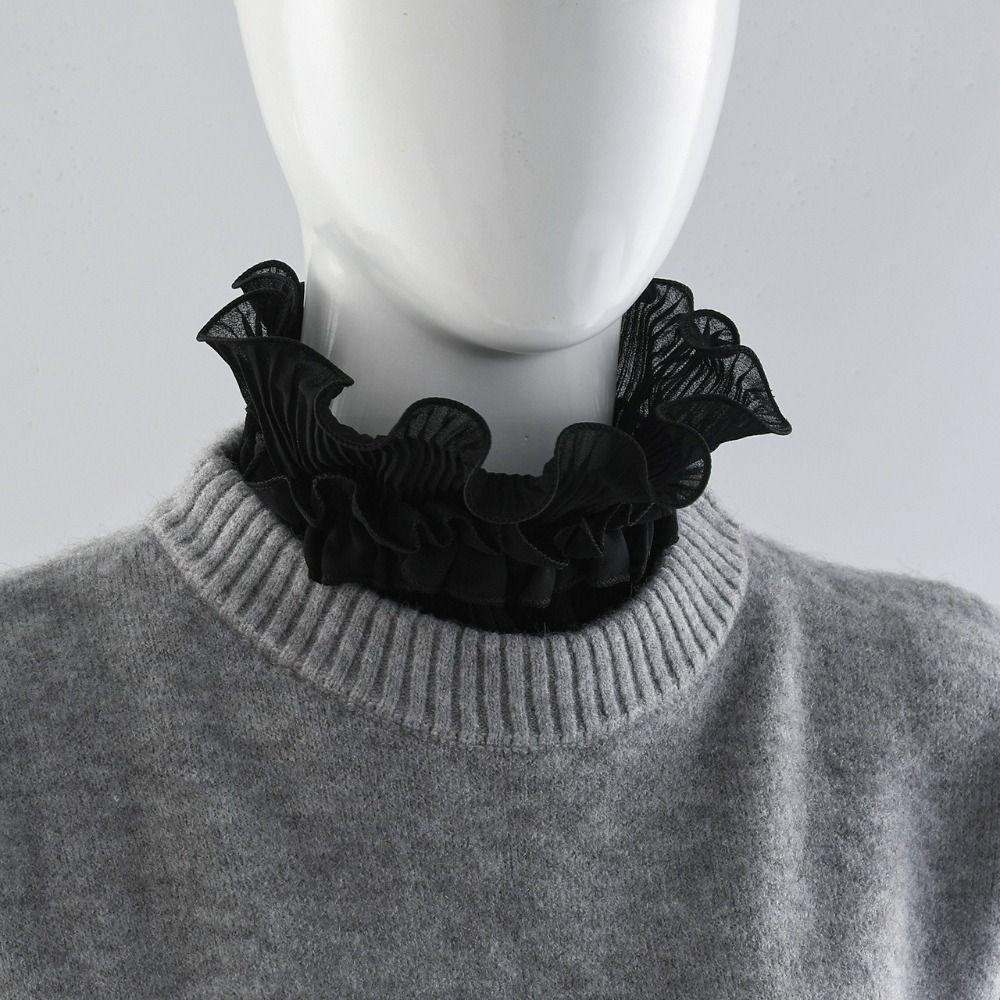 Detachable Fake Collar Ruffled Edge Cloak Scarf New High Neck Collar Women Girls
