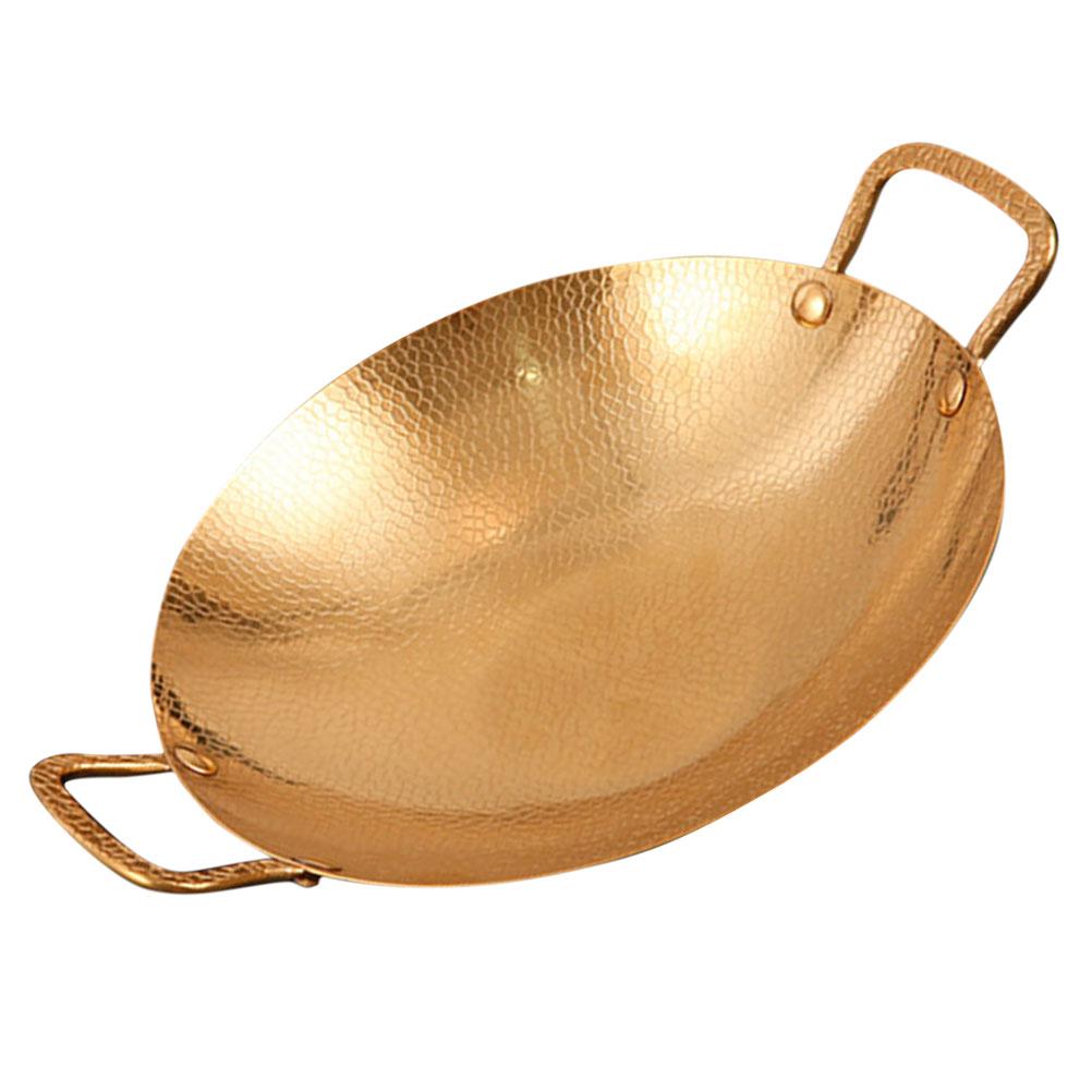 Hammered Dry Stainless Steel Large Capacity Fry Pan Kitchen Griddle Wok Stove Easy Clean Cooking Pan Household