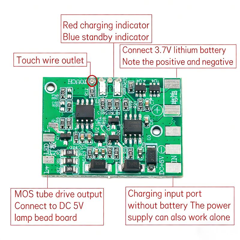 TP4056 Touch Dimming LED Control Board Lithium Charge Protection Infinite Touch Dimming DIY Desk Lamp Circuit Panel
