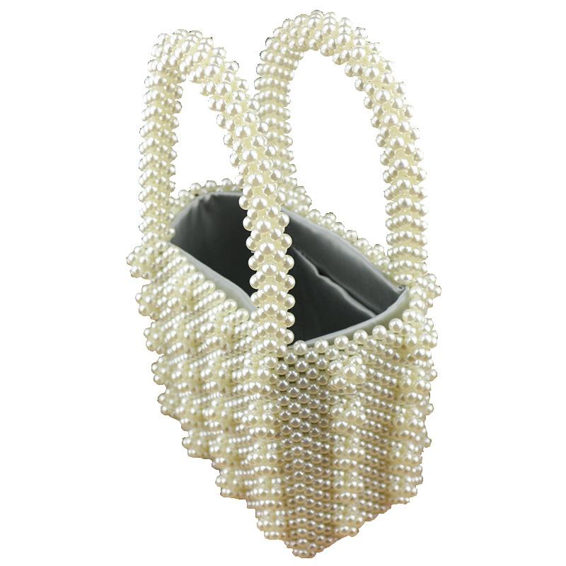 

Сумка-тоут с жемчугом, бисерная сумка-коробка, женская, вечерняя, винтажная, акриловая, пластиковая, сумка-ведро, летние, люксовые, брендовые, дизайнерские сумки белый