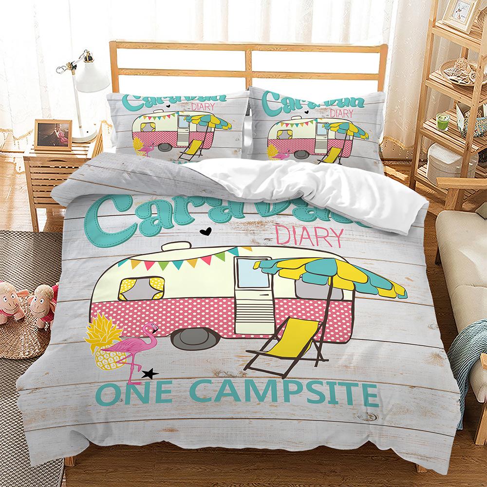 Rv Scenic Bed Three-Piece Quilt Cover 3D Digital Printing Kit Four-Piece Set