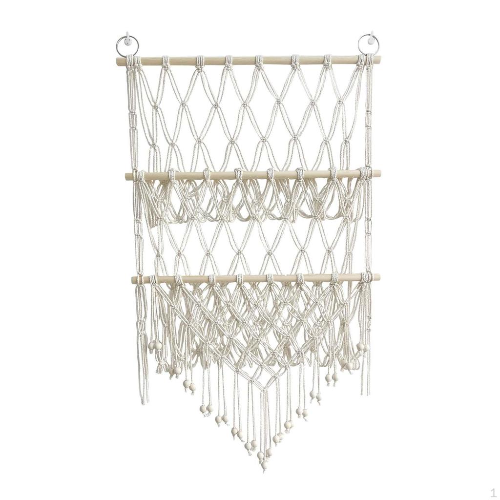 Animal Storage Net for Wall - Hand Woven Macrame Toy Organizer Kids Room
