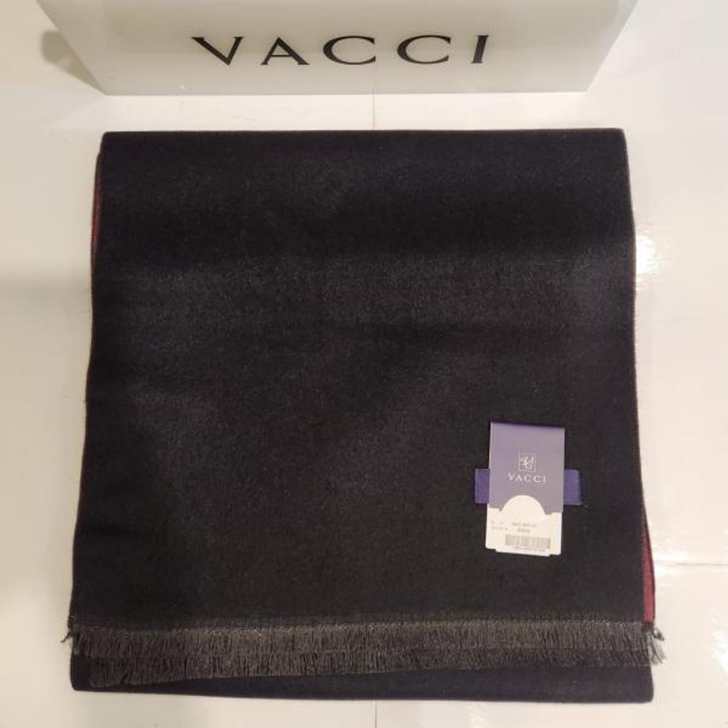 Men's Winter Warm and Cozy Wool Blend Muffler Black Red Double-Sided Scarf VM1L4BR101 K0-1