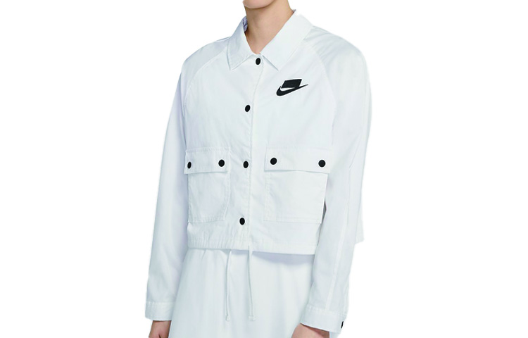 Nike Jackets Women s White Lapel Moderate CV9032-100 L