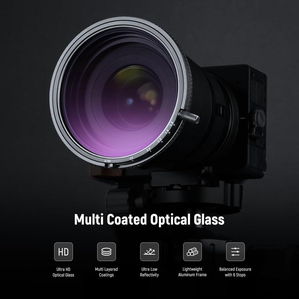 NEEWER 67mm True Color Variable and CPL Filter with Hand HD Optical Alloy ND3-ND64 Knob, 2-in-1 Adjustable, Multi-Coated Glass/Aluminum Frame,