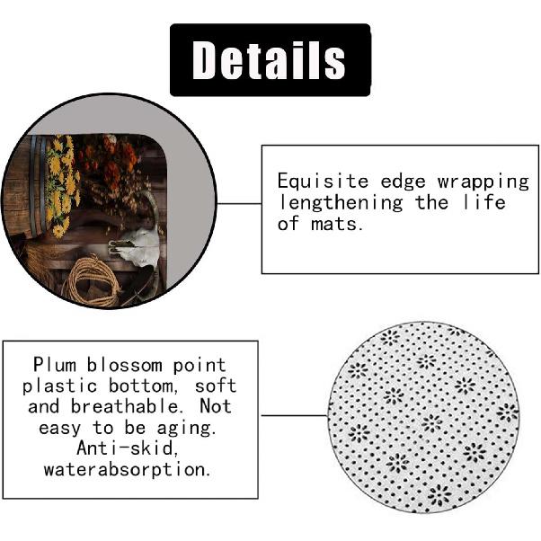 4PCS Western Shower Curtain Sets With Rugs, Country Barn Door Shower Curtain, Waterproof Fabric Brown Shower Curtain Cow Skull Cowboy Boots Hat