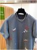 De Rong Plus Size Embroidered Horse Year Short Sleeve T-shirt for Women - Loose & Slimming Fit for Early Spring/Autumn