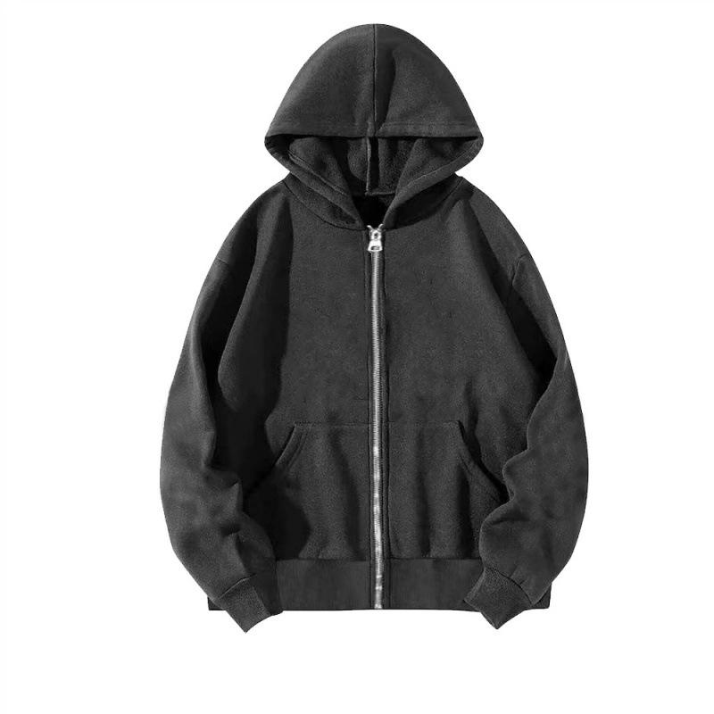 Men's Solid Color Full Zip Hoodie Sweatshirt