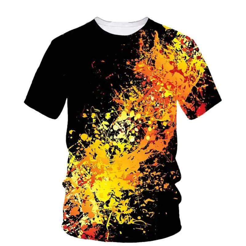 Sommer Halloween Skrekk Blod Kreativ Casual 3D-trykt Personlighet O-hals Kortermet T-skjorte
