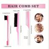 3 Stück/Set Slick Back Haarbürsten-Set Borstenhaarbürste Kantenkontrollbürste Toupierkamm für Damen
