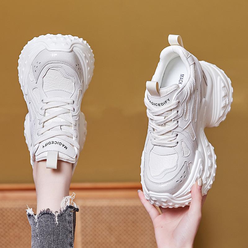 Inner height increase 12 new breathable dad shoes thick-soled mesh small sports and leisure shoes A
