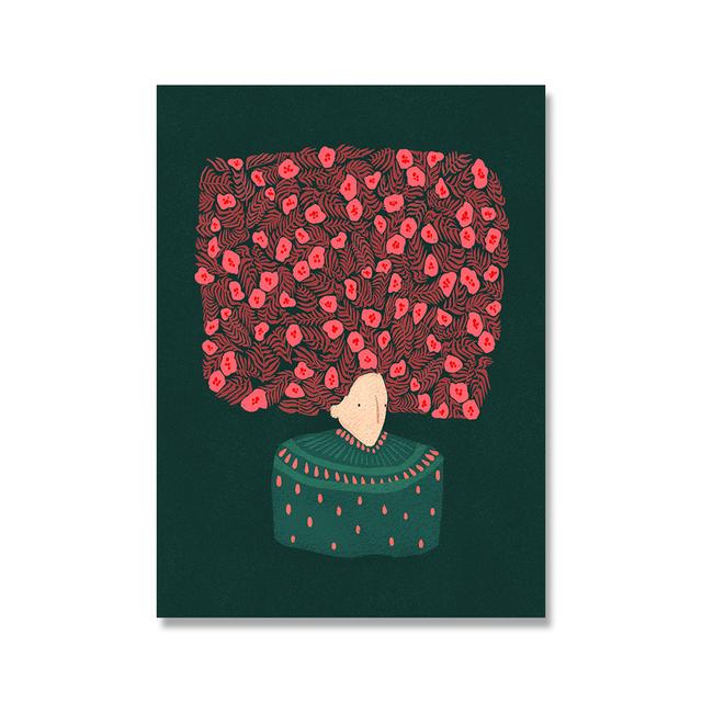 

День матери постер с цветами для женщин портрет мультфильм иллюстрация настенная живопись на холсте декоративные картины для декора детской комнаты 21*30cm