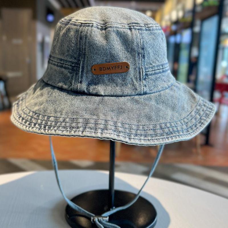 Bucket Hat Women Men Denim Fisherman Cap Outdoor Camping Mountaineering Retro Washed Sunshade Sun Hat Female New