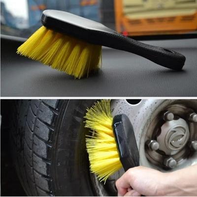 Car Tire Brush Soft Bristle Car Wash Brus Utility Scrub Brush Short Handle Heavy Duty Cleaning Brush for Outdoor Wheels and Tire