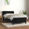 Vidaxl Continental Bed with Mattress, Black, Velvet 90X200 Cm