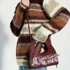 Top Layer Cowhide Niche Design Handbag New Retro Semi-circular Element Crossbody Bag Hand Grip Pattern Cowhide Handbag