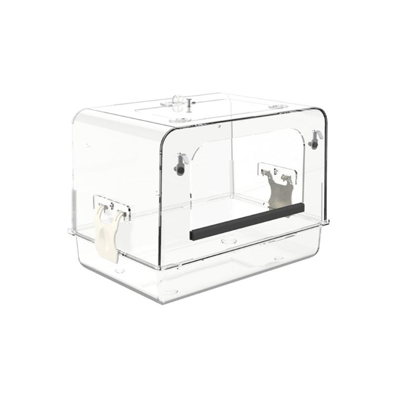 

Parrot Shower Box Pet Bird Bath Tub Parrot Feeding Box for Cage Large Capacity Feeding Tray Bathing Tub чистий